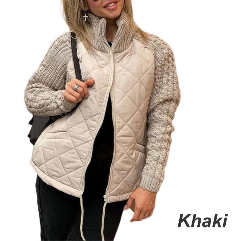 CozyCharm Damen Patchwork Steppjacke | 50% Rabatt