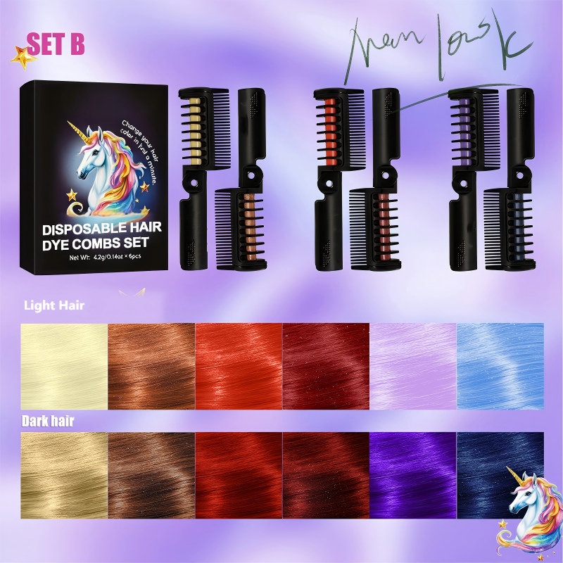💥🎨 Neuheiten 2026 – 50 % Rabatt 💈✨6er-Set Einweg-Haarfärbekämme