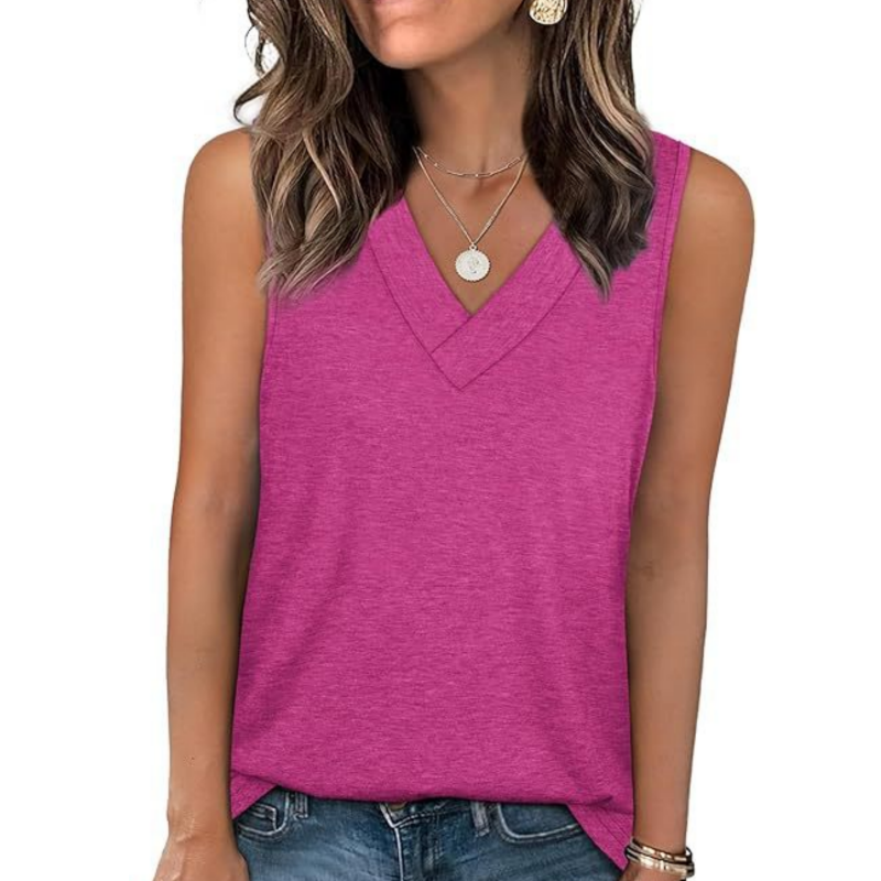 😍Zeitlich begrenzter Rabatt 49% 💥 Lässiges, locker sitzendes Tanktop mit V-Ausschnitt für Damen