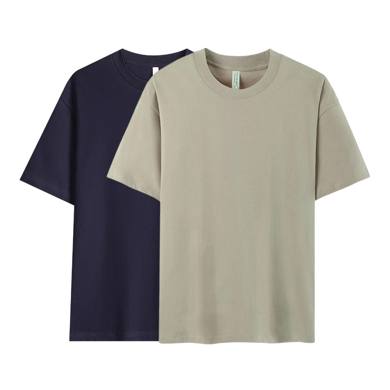 Einfarbiges T-Shirt für Herren mit überschnittenen Schultern
