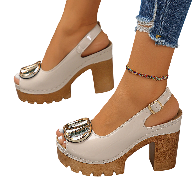 Gluschwein - 👡 49% RABATT! ✨ Elegante Peep-Toe-Sandalen mit Schnallenabsatz – Stilvoll, Bequem & Perfekt Für Jeden Anlass 🌸