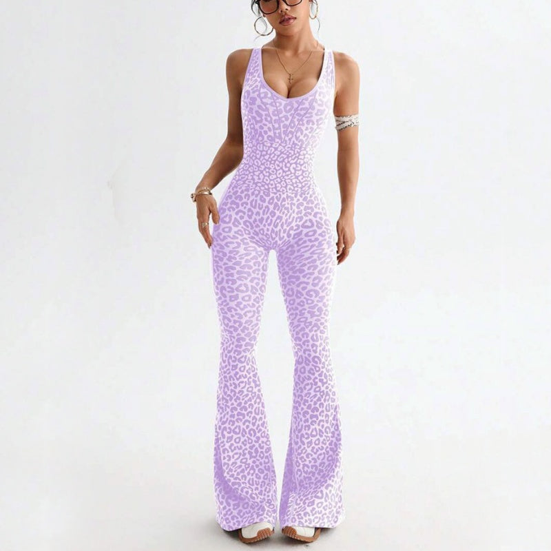 Gluschwein - 🔥Neuheit 2026🔥 Trainings-Jumpsuit für Damen mit Leopardenmuster und integriertem BH