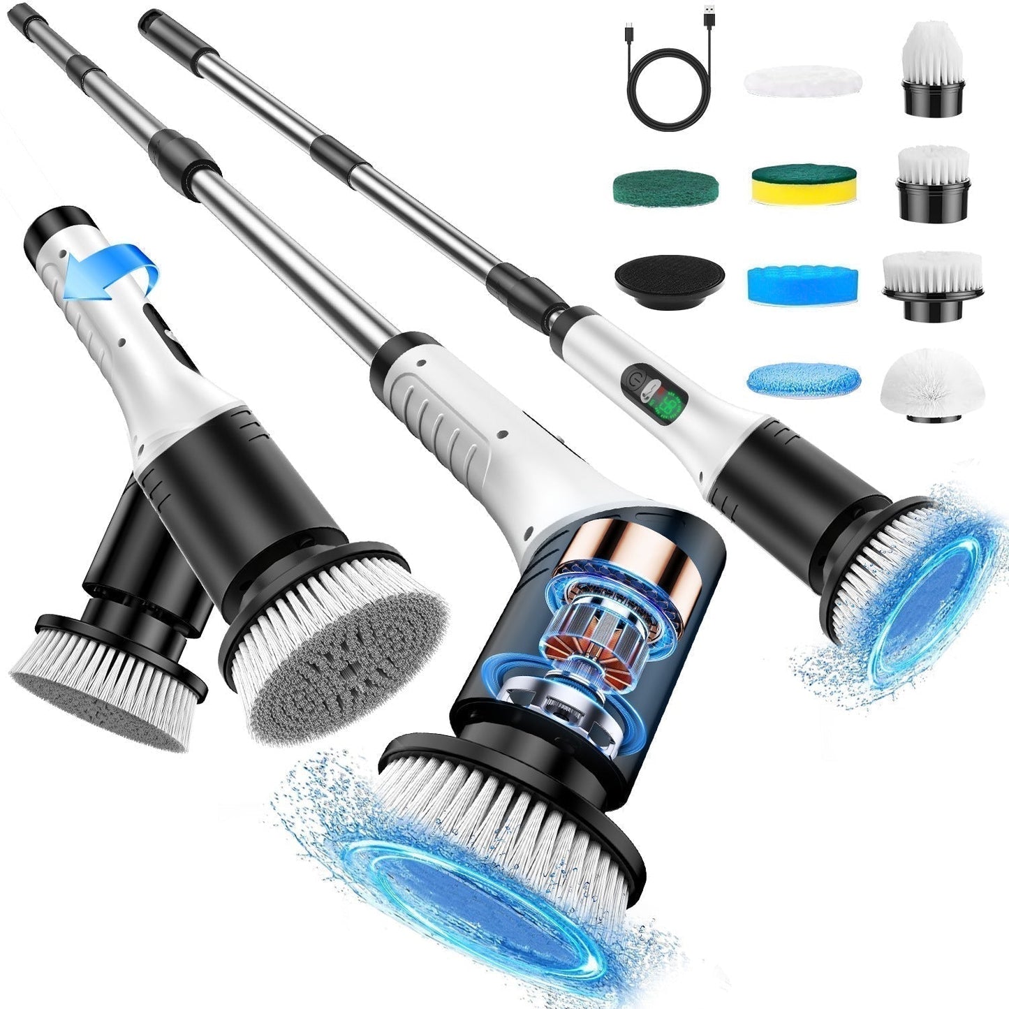 🧼50 % Rabatt!🎉Verbesserte elektrische rotierende Reinigungsbürste mit LED-Display