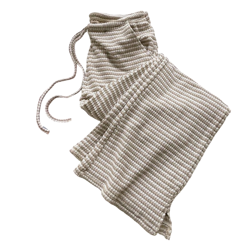 Gluschwein - đ 50% RABATT! đ¸ Gestreifte Damenhose mit Kordelzug & Weitem Bein â Bequeme Passform, Leichter Stoff & Perfekt FĂźr Einen Lässigen Look âď¸