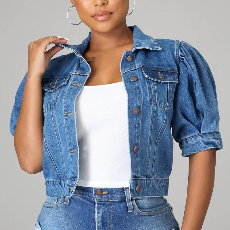 Gluschwein - đ§„ Jetzt 49 % reduziert! âš Kurze Jeansjacke mit PuffĂ€rmeln fĂŒr Damen