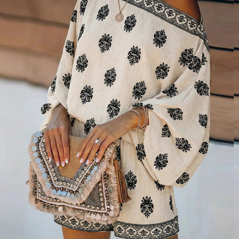 Gluschwein - 🌿Neues Produkt Tange Bot💥 Boho-Jumpsuit mit schulterfreiem Schnitt und Print