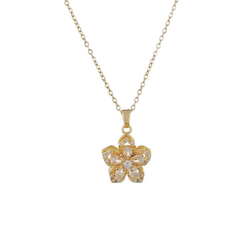 ✨1 kaufen 1 gratis dazu✨ Romantische Blumen-Anhänger-Halskette für Damen