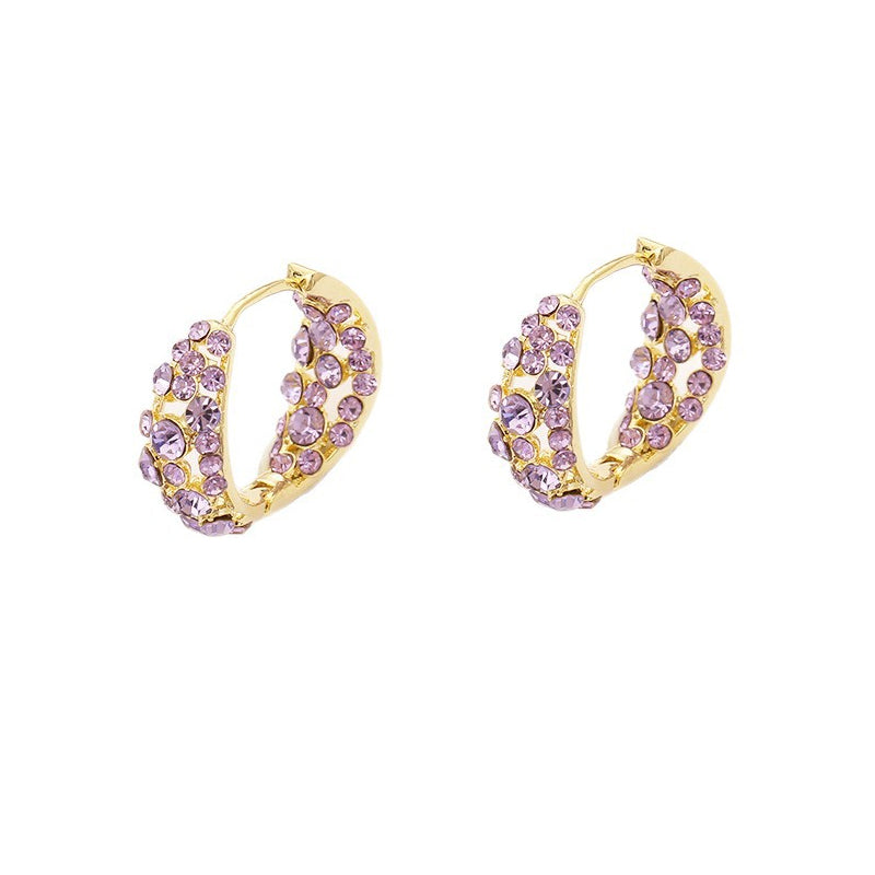 Gluschwein - Sparkling Purple Zircon Hoop Earrings