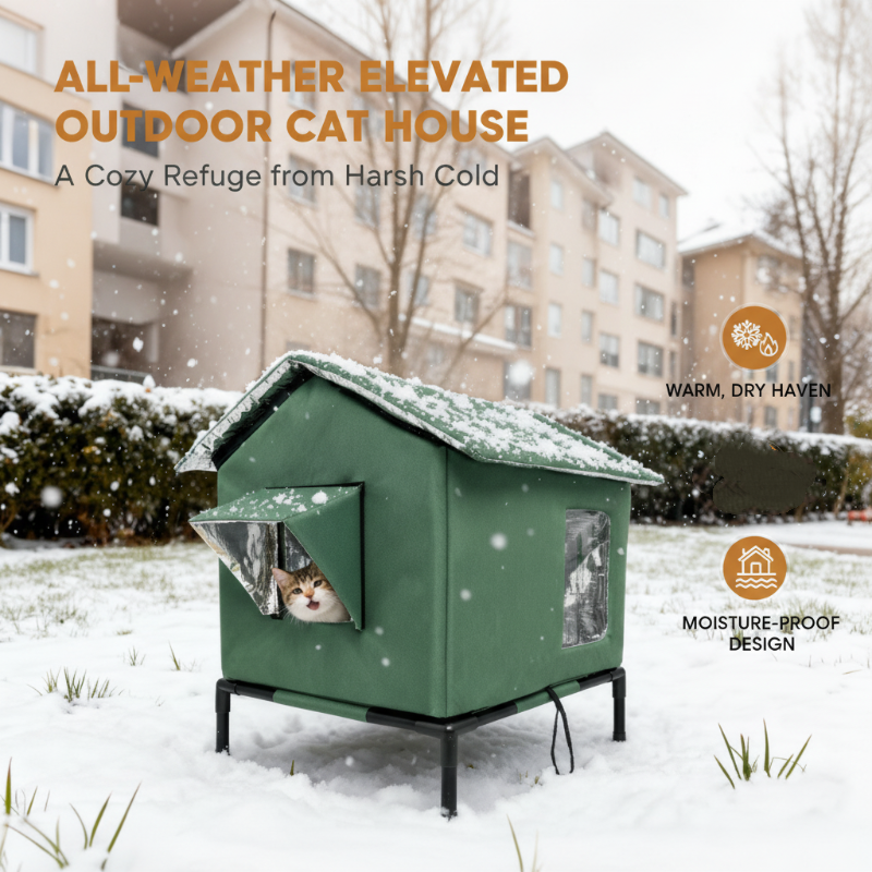 đ±đ„ Wasserdichtes Klappbares Katzenhaus â Erhöht, winddicht & wetterfest âšđ 50% RABATT! Ideal fĂŒr Garten, Balkon & Streuner â wetterfest, isolierend & platzsparend.