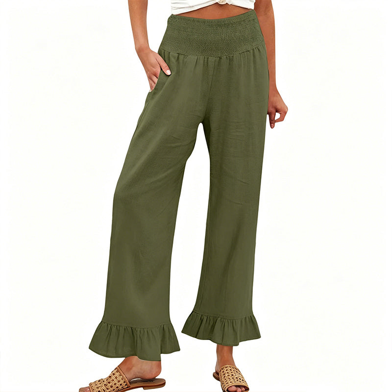 💥 HALF PRICE DEAL 🌸 Boho Style Damenhose mit Ruffle Trim 💃 weich, bequem & perfekt für entspannte Tage ✨