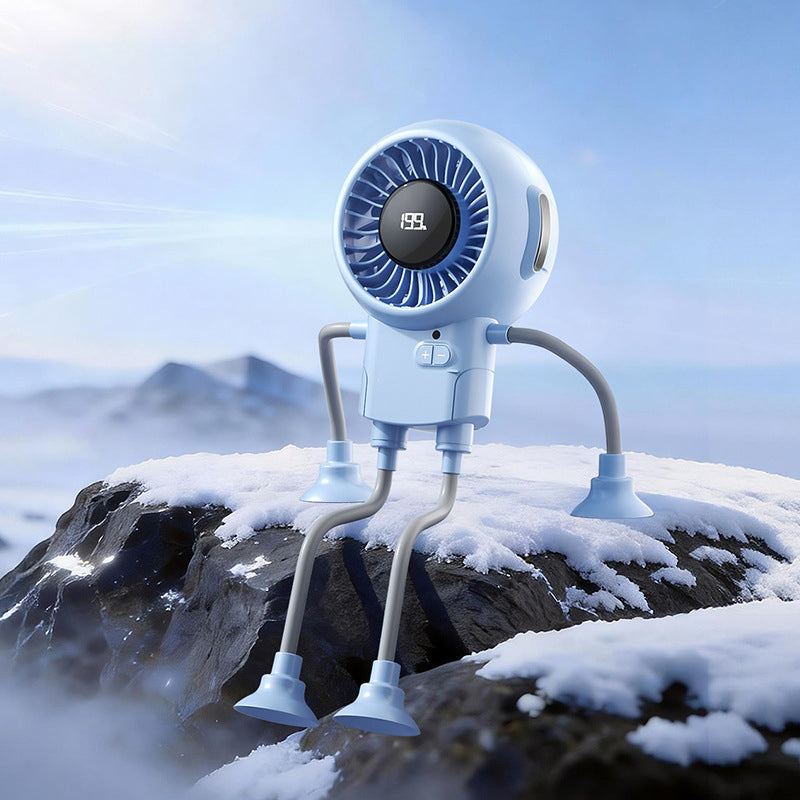 🤖 50% RABATT! 🔥 Multifunktionaler Roboter-Ventilator mit Saugnäpfen – Leise, flexibel & perfekt für Küche, Couchtisch oder Reisen – für stabile Kühlung überall 💨