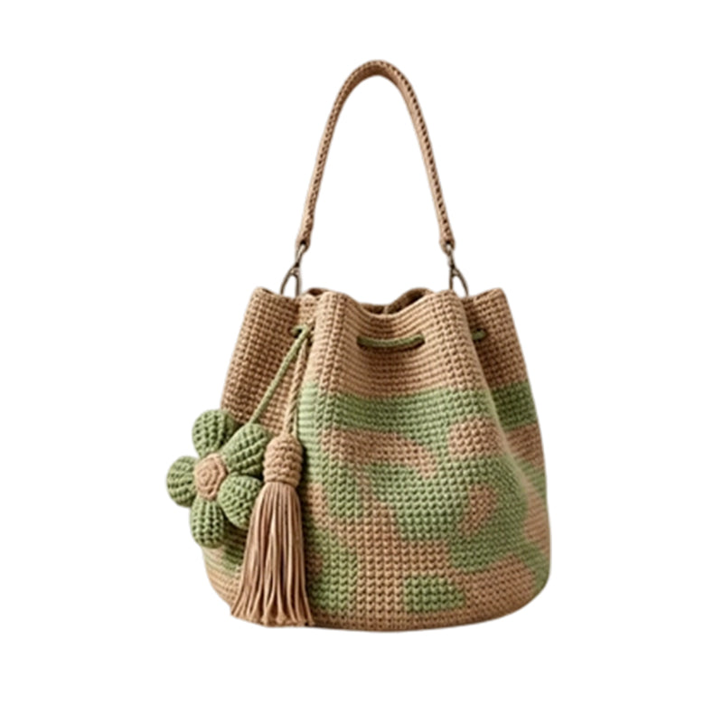 🌻 Handgefertigte Häkeltasche mit Blumenmuster – leichte Baumwollmischung, geräumig & boho – perfekt für Sommer & Strand