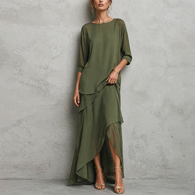 Elegantes zweiteiliges Rock-Set mit Lagenlook