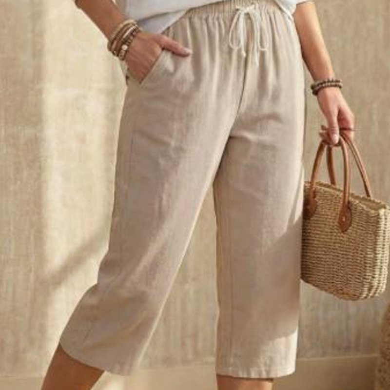 Women's Casual Cotton Blend Capri Pants