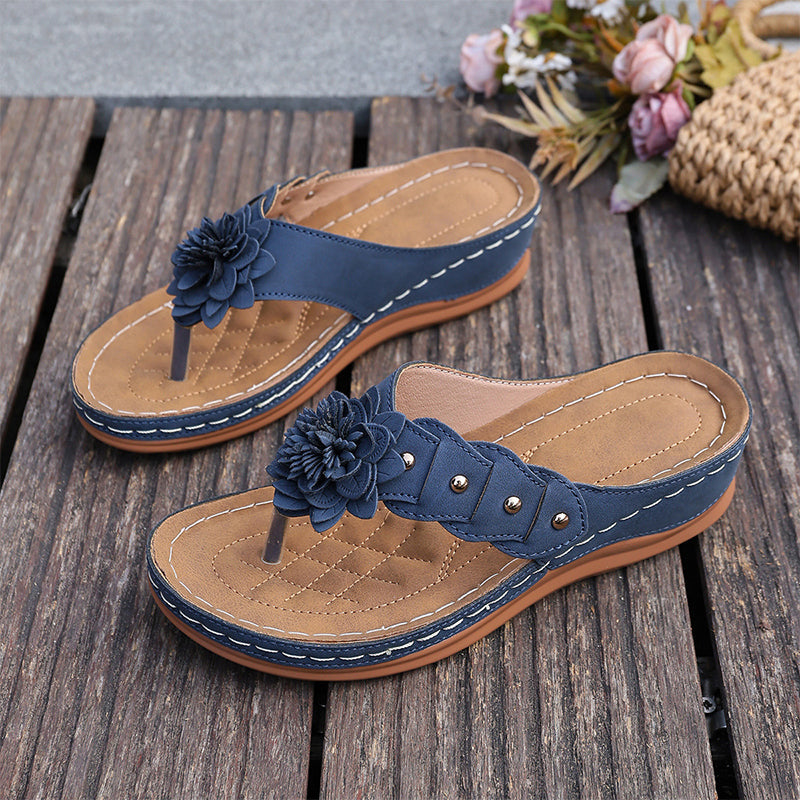 Women's Floral Thong Sandals with Arch Support