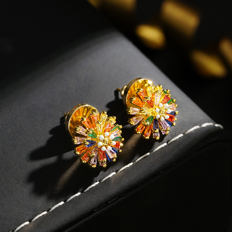 ⏰ 50 % RABATT – Nur für kurze Zeit ✨Bunte Feuerwerk Ohrstecker 💎 Zirkonia Design & Minimalistisch Elegant