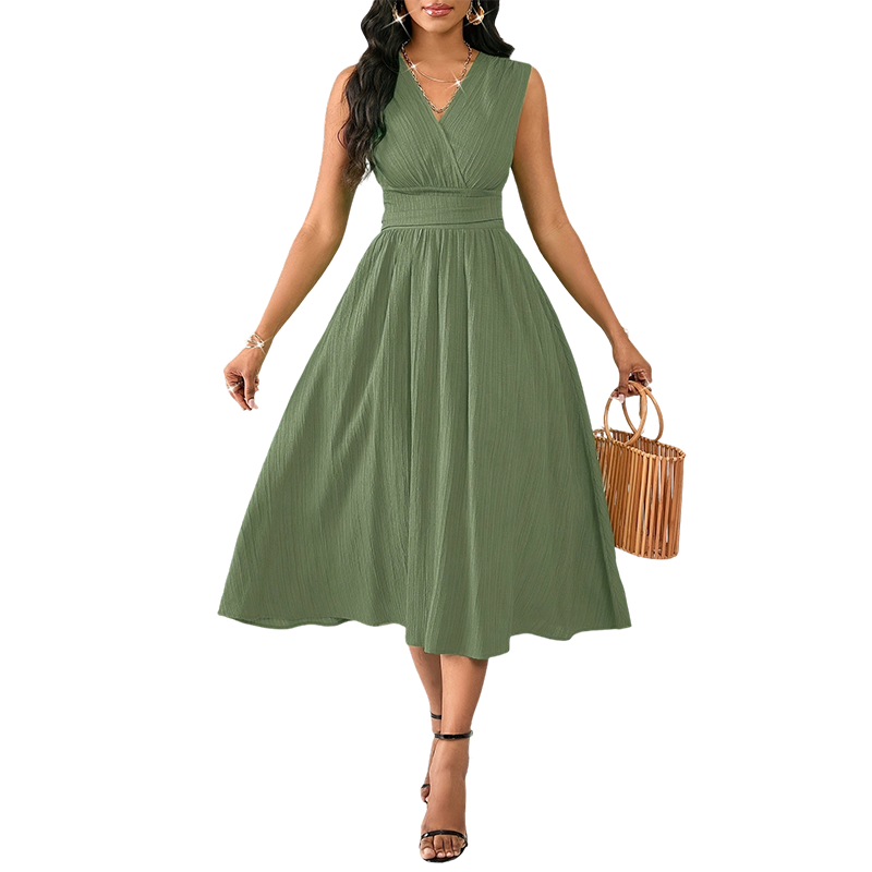 Women's Elegant Sleeveless V-Neck Dress