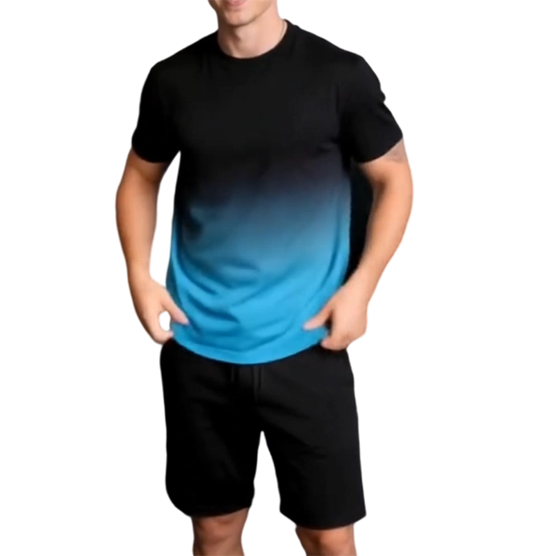 đ˘Mid-Season Sale: â50% nur fĂźr kurze Zeitâ°đ 2-teiliges Sommer-Set fĂźr Herren â T-Shirt & Shorts mit Farbverlauf, atmungsaktiv & bequem fĂźr Alltag & Urlaub âď¸đŠł