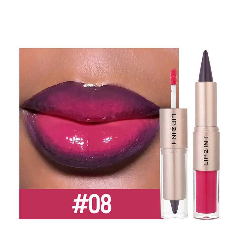 2-in-1 Matte Lipstick & Shine Lip Gloss