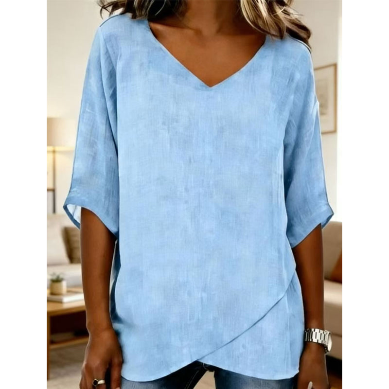👚 Atmungsaktives Damen-Freizeittop mit V-Ausschnitt