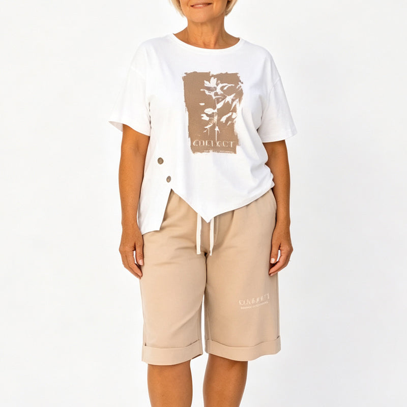 Damen lässiges zweiteiliges Sommer-Shorts-Set