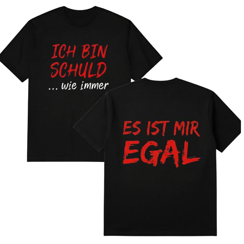 🔥🛍️ Neuheiten - Witziges deutsches Slogan-T-Shirt für Herren, schwarz, Kurzarm, Rundhalsausschnitt