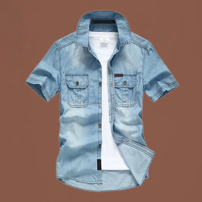 📢📢50%Rabatt!!!🎉✨🛍️2026 Denim-Hemd für Herren – kurzärmelig, lässiger Schnitt, vielseitig für Alltag & Freizeit 🌿
