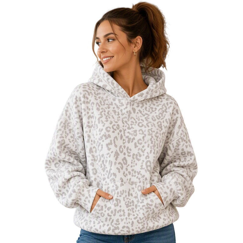 Damen Hoodie mit Leopardenmuster