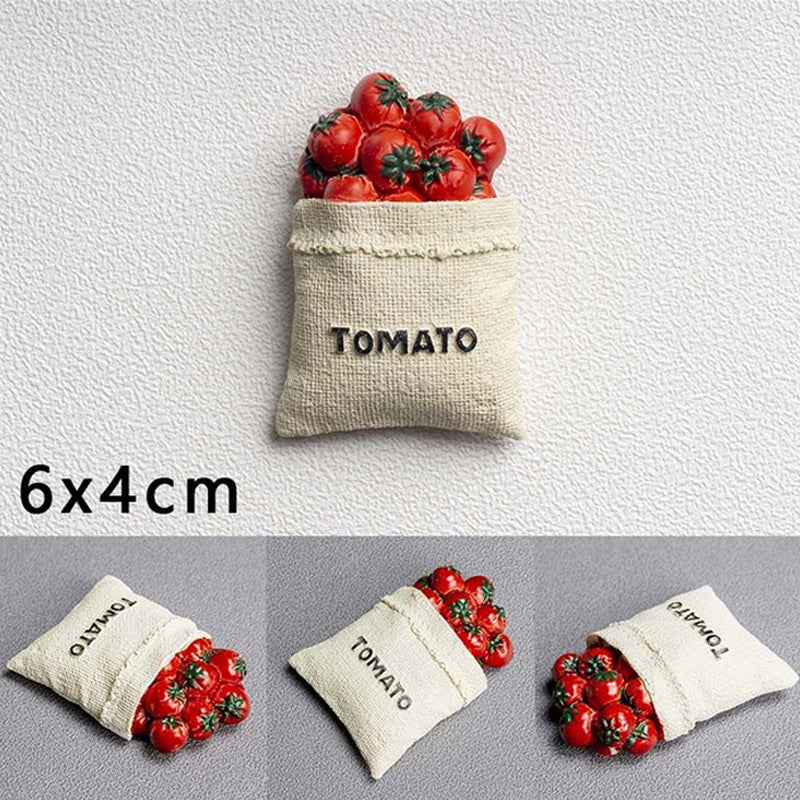 Gluschwein - Cartoon-Kühlschrank-Magnet-Set Tomate