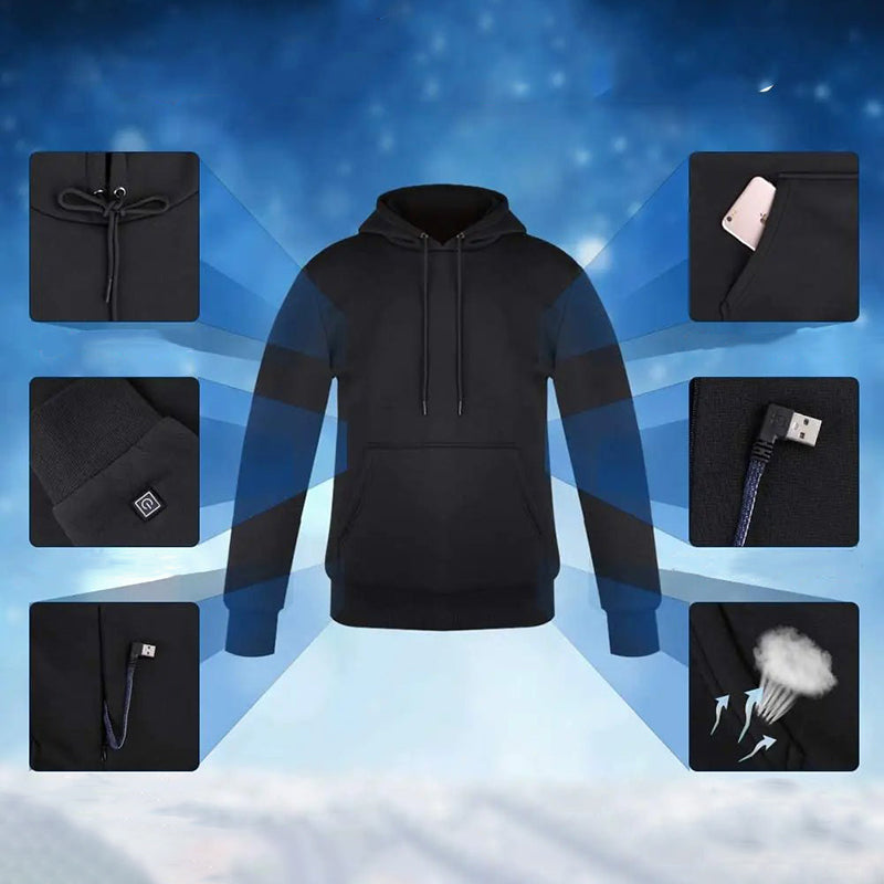 Gluschwein - Beheiztes Kapuzen-Sweatshirt mit USB-Stromversorgung