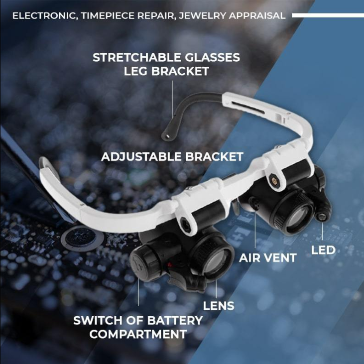 Gluschwein - 👓 50% RABATT! 🔍 LED-Lupenbrille – 23-fache Vergrößerung, Hell & Handsfrei für Präzisionsarbeiten ✨