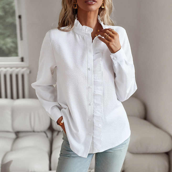 Gluschwein - Nina - Elegante bluse mit rüschen Weiß