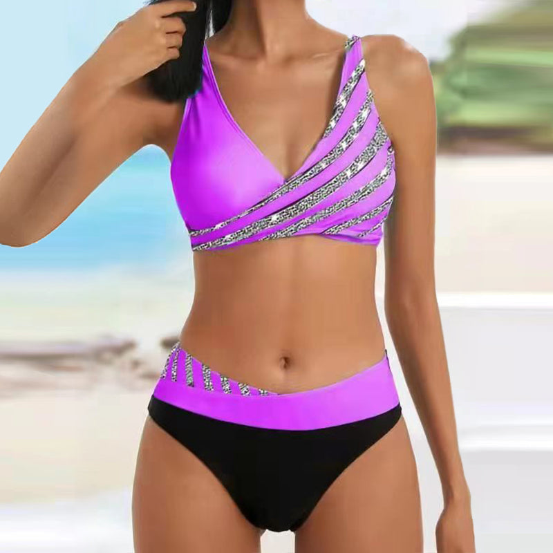 Gluschwein - Neuer Bikini mit Split-Print lila