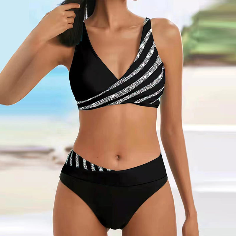 Gluschwein - Neuer Bikini mit Split-Print Schwarz