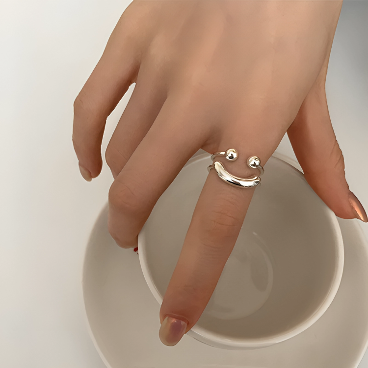 50% RABATT TEMPORÄR | PositiviRing | Smiley Verstellbarer Ring