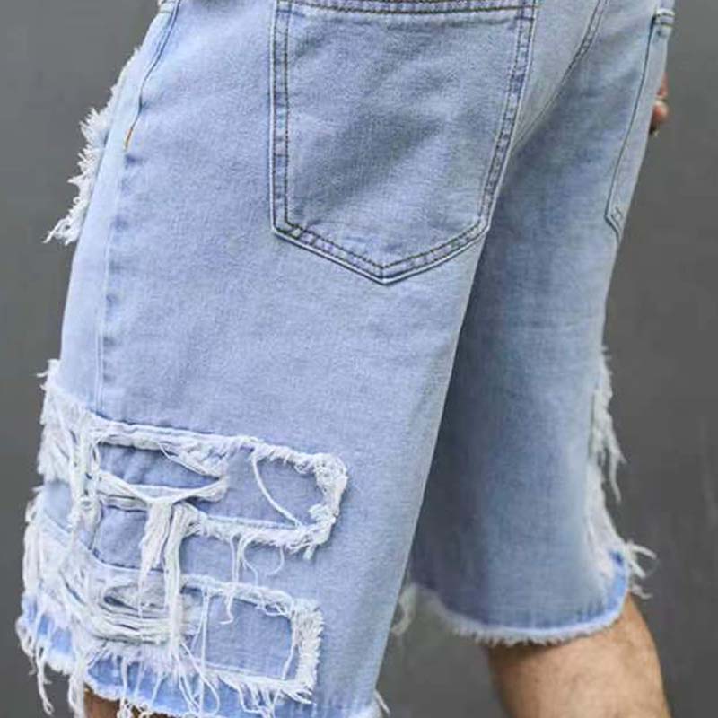 Gluschwein - 🔥 Herren-Ripped-Denim-Shorts mit Fransen-Details – Lässiger Look, Bequeme Passform & Perfekt Für Den Sommer ☀️