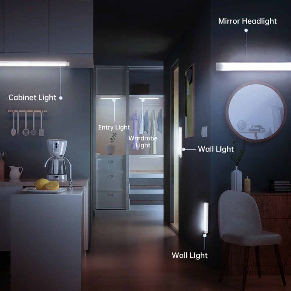 🔥Neujahrsangebot - KAUFEN 1 BEKOMMEN 1 GRATIS💡Lochfrei Smarte Sensorische Magnetische Wiederaufladbare LED-Leuchten