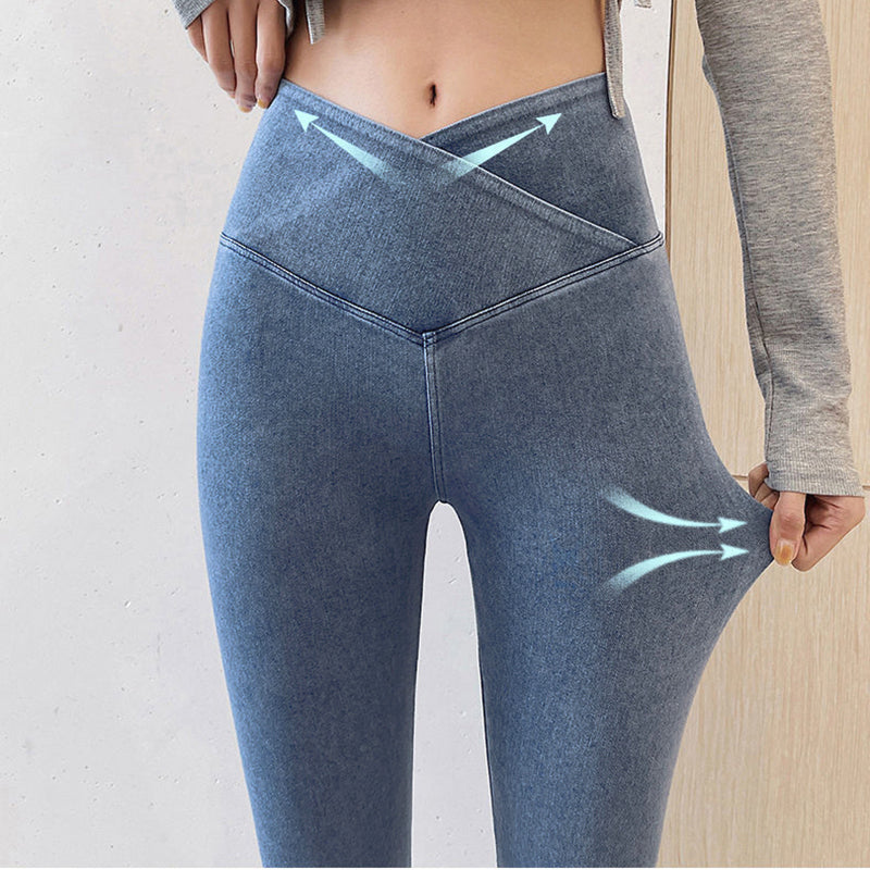 Gluschwein - Elastische Denim-Leggings mit hohem Po-Lifting