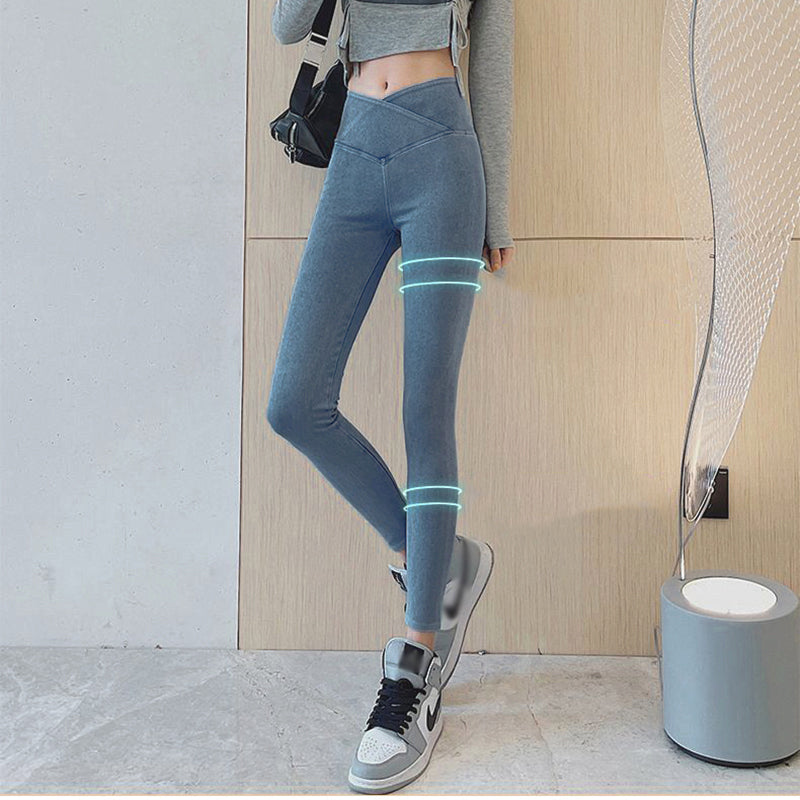 Gluschwein - Elastische Denim-Leggings mit hohem Po-Lifting