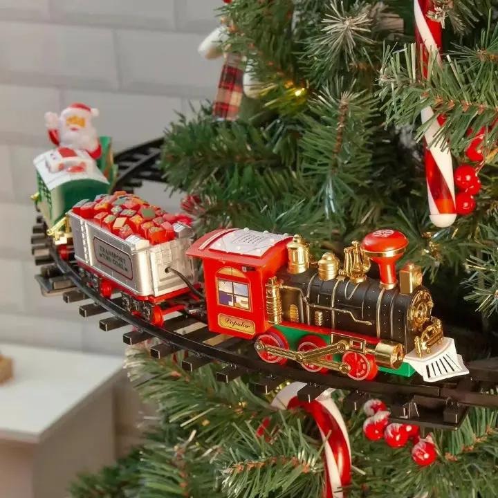 TreeTrain - Nostalgischer Weihnachtszug für den Weihnachtsbaum – mit Musik & Licht
