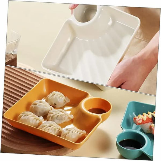 Gluschwein - Dip Plate - Teller mit separatem Soßenfach für sauberes Essen