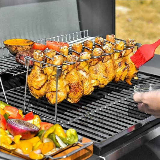 Gluschwein - Grill Rack - Zusammenklappbarer Grillständer für Hähnchenkeulen