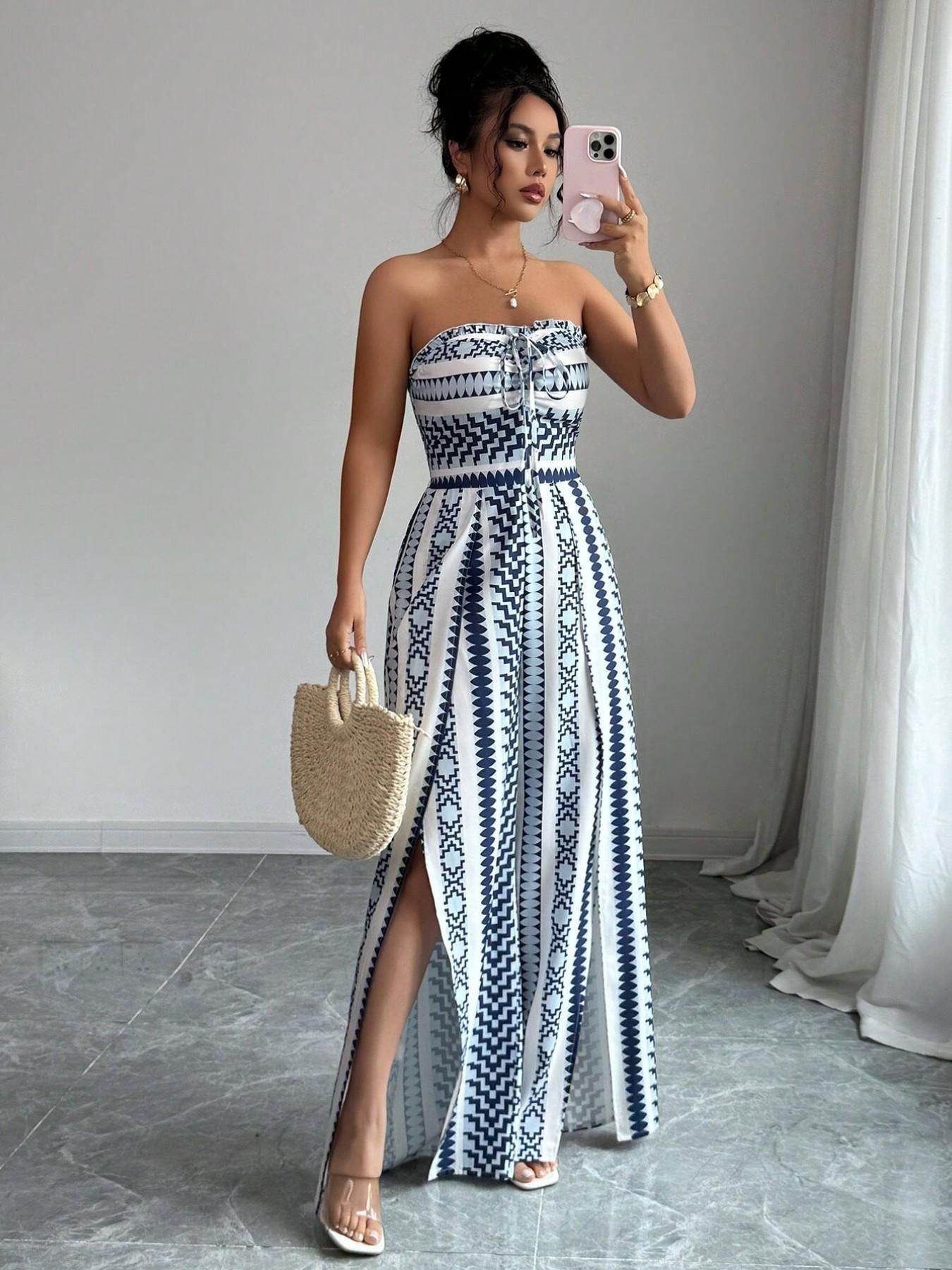 Gluschwein - 👗 50% RABATT! ✨ Damen Jumpsuit schulterfrei floral im Boho-Stil – Eleganter Sommer-Overall mit Bardot-Ausschnitt – Fließend, leicht & perfekt für Festivals, Strand oder romantische Sommerabende 🌸