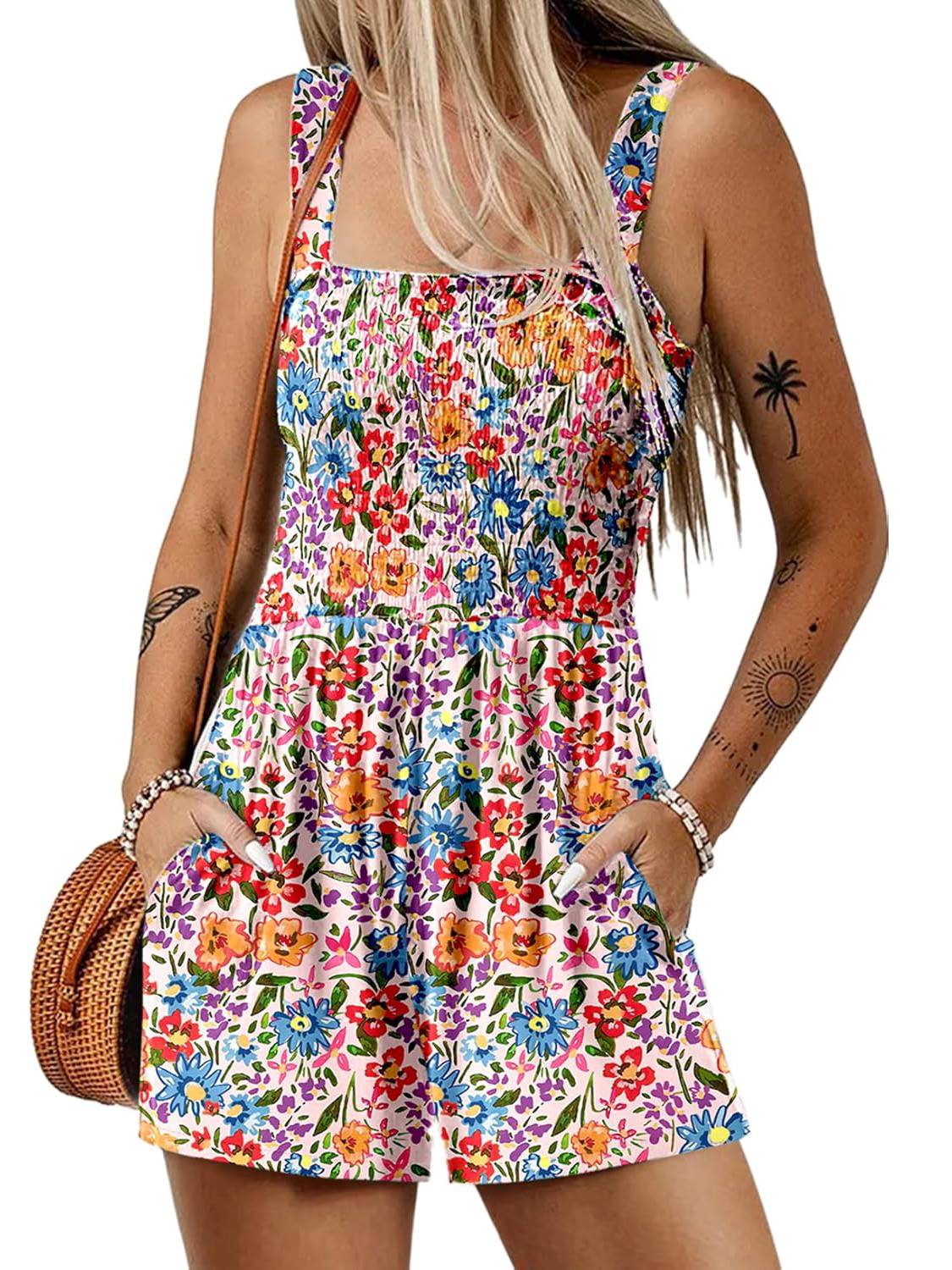 🌞Sommer-Hot-Sale - 49% Rabatt💃Sommer-Overall ärmellos mit Smock-Optik – Bequem & lässig