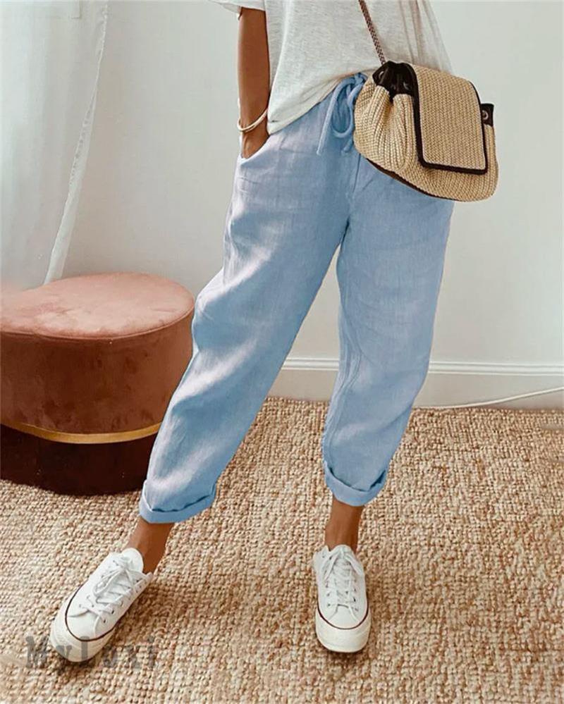 💕60% RABATT💕Lässige Baumwoll- und Leinenhosen für Damen