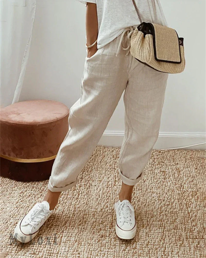 💕60% RABATT💕Lässige Baumwoll- und Leinenhosen für Damen