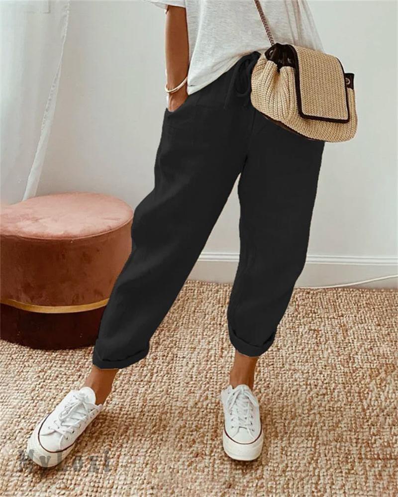 💕60% RABATT💕Lässige Baumwoll- und Leinenhosen für Damen