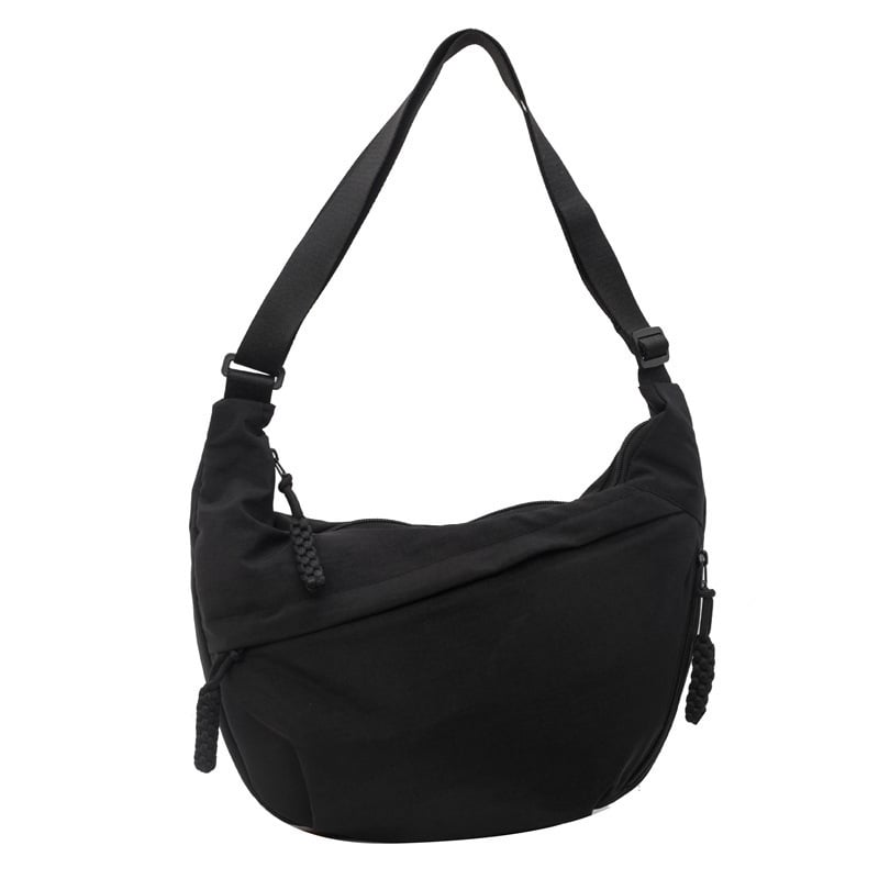 Einfarbig Nylon Crossbody Hobo Tasche