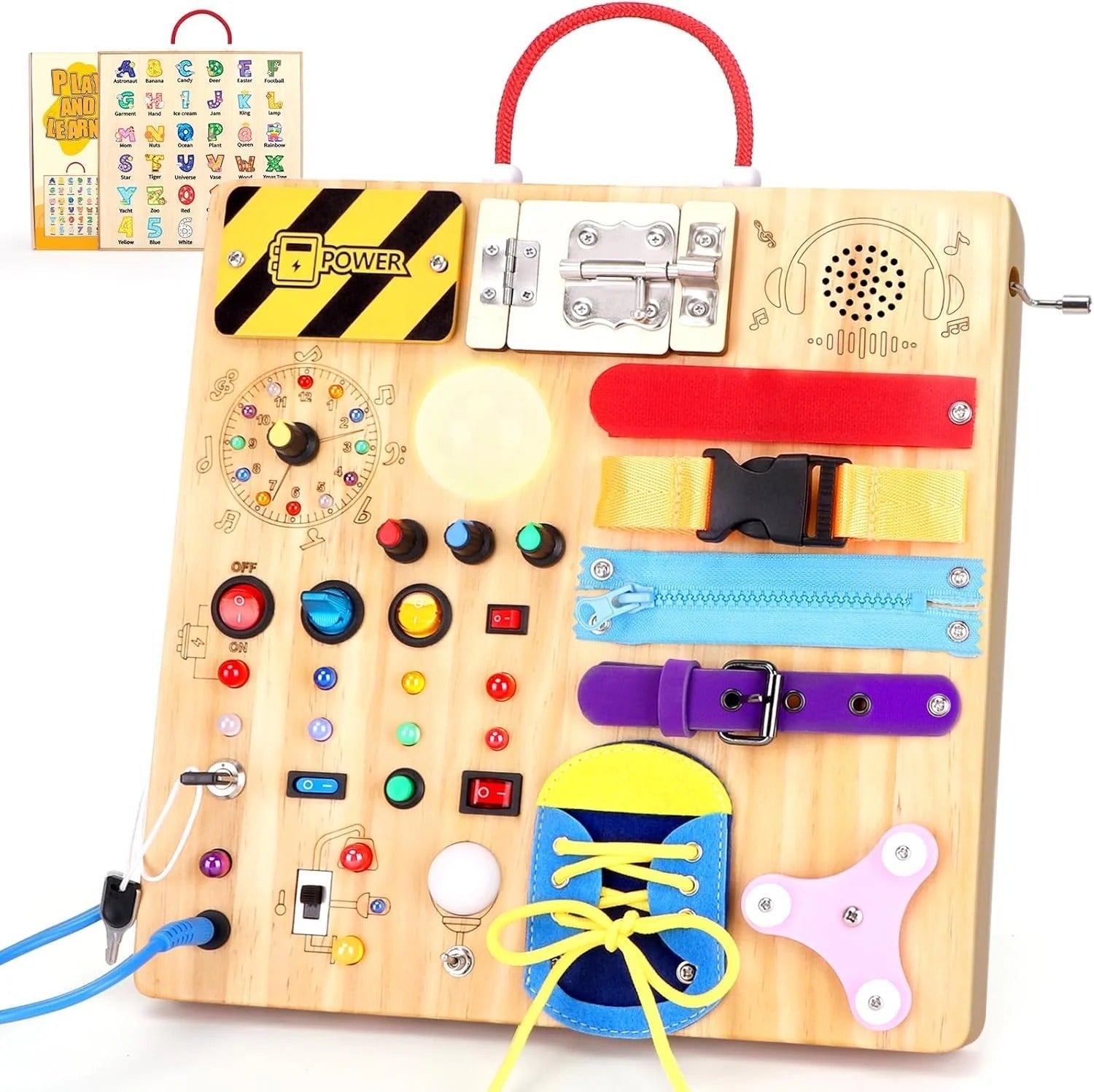 Gluschwein - Stimilus Board - Montessori-Sinnes-Schalt-Spielzeug aus Holz