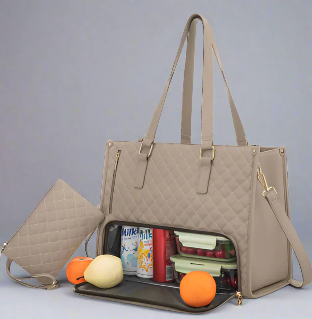 Johula - 2-in-1 Elegante Handtasche mit Isolierfach für Lebensmittel
